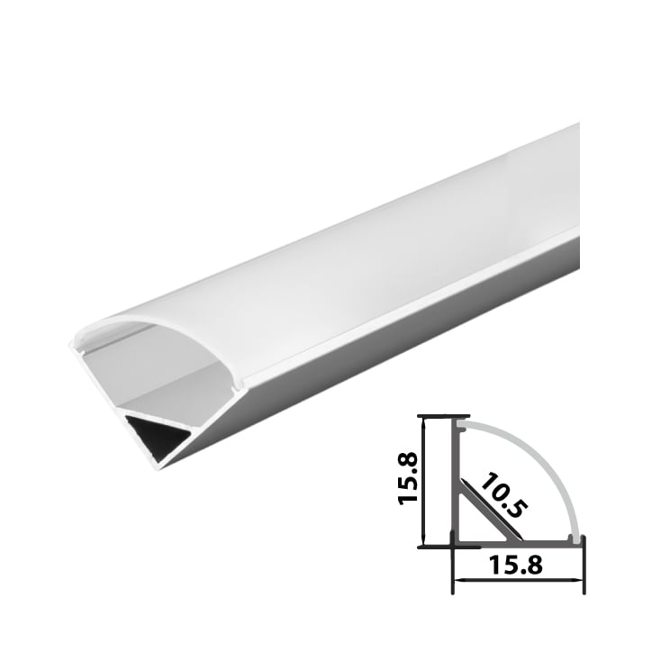 Set aluminijumski profil za LED trake 2m 15.8x15.8 slika 1