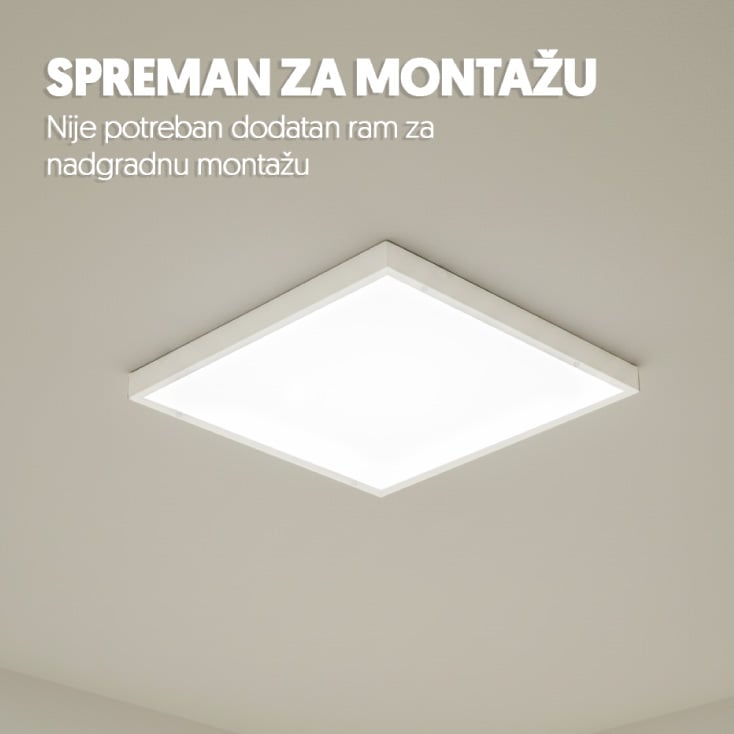 LED panel 2u1 48W, 100lm/W, 6500K, 595x595 slika 3