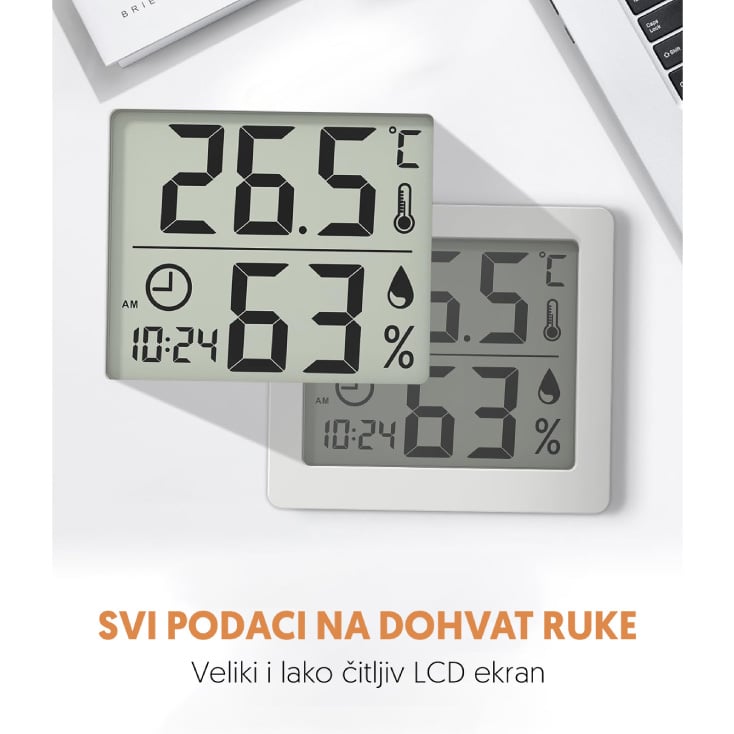 Mini termo-higrometar sa satom, 20~99%RH, -20~60°C slika 2