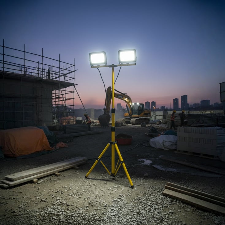 Prenosni LED reflektori na stalku 2x50W slika 2