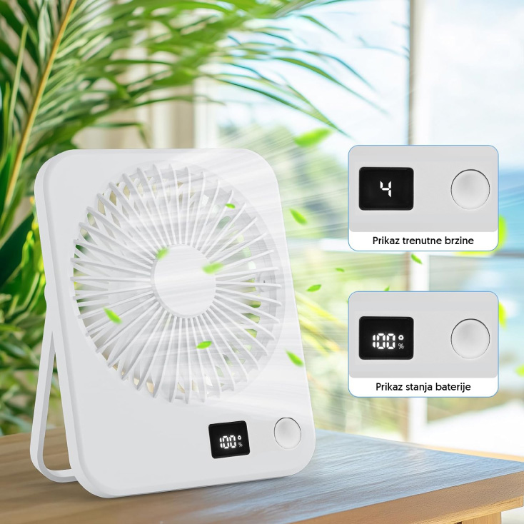 Stoni USB mini ventilator sa displejem slika 1