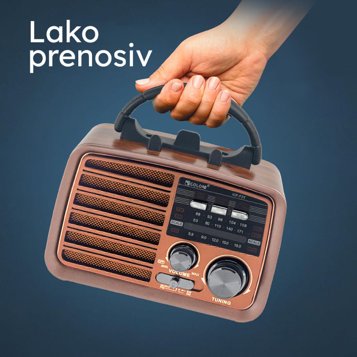 Prenosni retro radio prijemnik slika 2