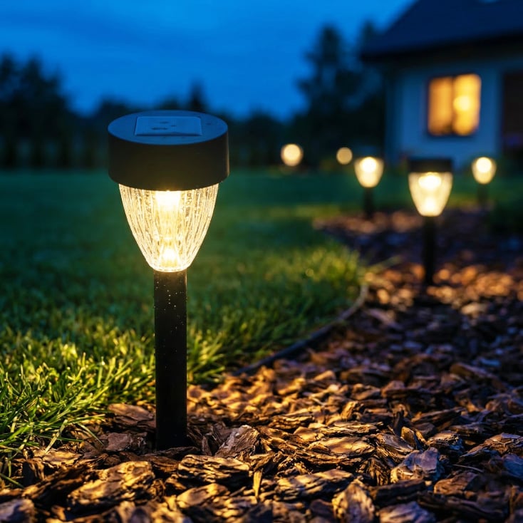 Solarna baštenska lampa 121x110x485 mm slika 2