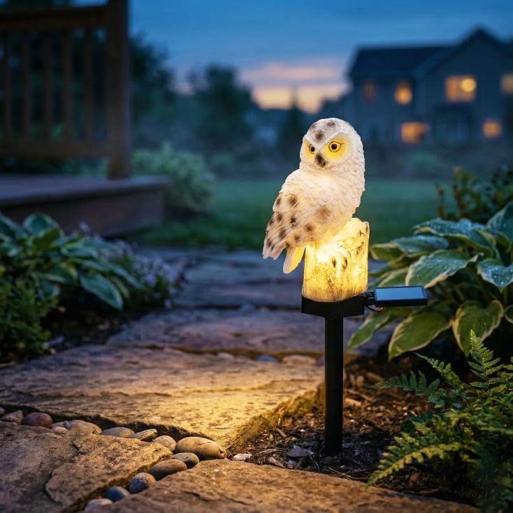 Solarna baštenska lampa "sova" slika 2