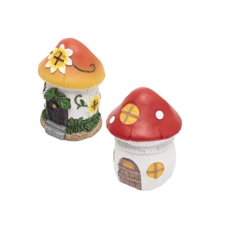 Solarna baštenska lampa "kućice od gljiva" slika 1