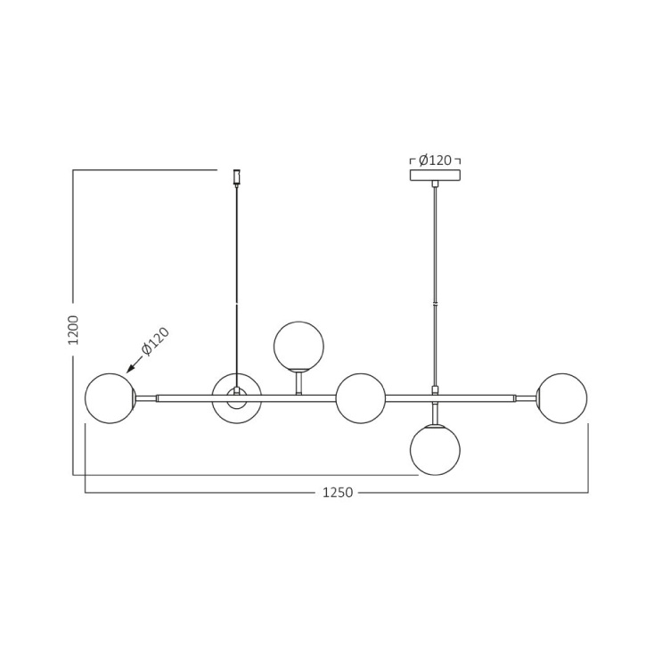 BRAYTRON crna visilica 6xG9 slika 4
