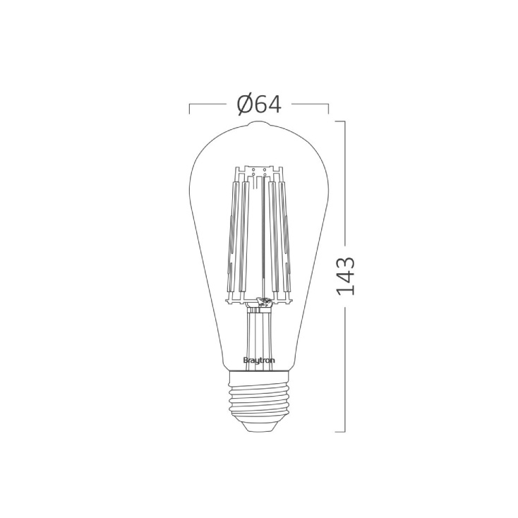 LED filament sijalica 2200K 6W BRAYTRON slika 3
