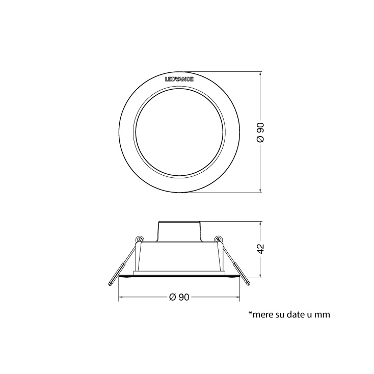 LEDVANCE LED ugradna panel lampa 4W 3000K slika 4