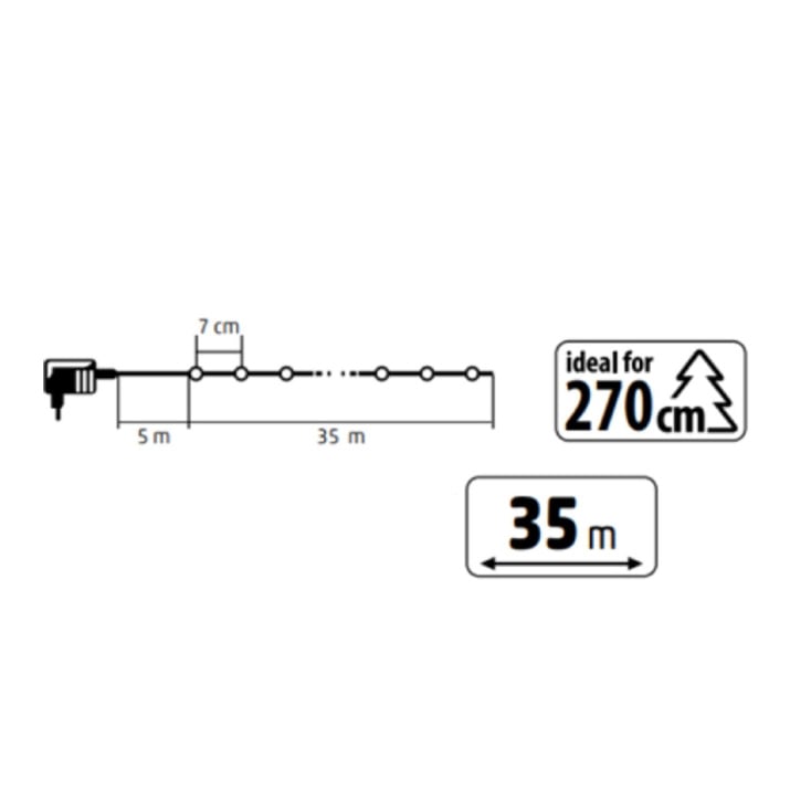 Svetleći niz sa 500 hladno belih LED dioda 35m slika 3