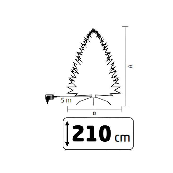 Veštačka jelka 210cm sa osvetljenjem i snegom slika 4