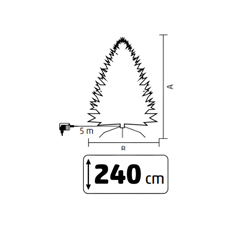 Veštačka jelka 240cm sa osvetljenjem i snegom slika 3