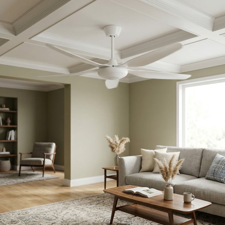 PROSTO beli plafonski ventilator 137cm, 5 elisa slika 4