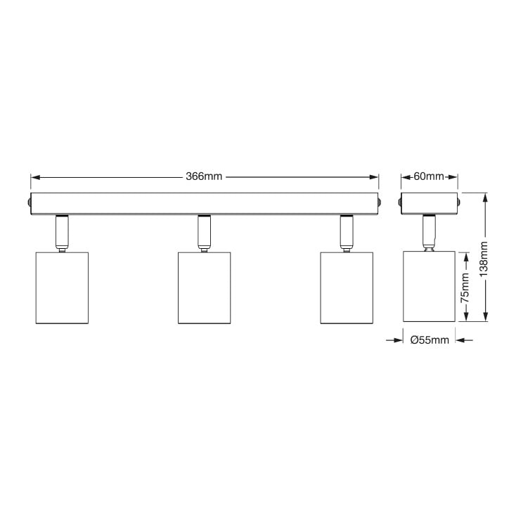 OSRAM ELEMENTAL crna spot lampa 3xGU10 slika 3