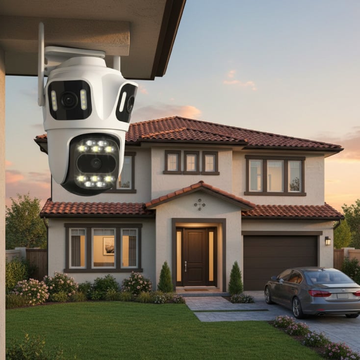 IP Wi-Fi kamera sa tri objektiva 4.0MP+2x2.0MP slika 3