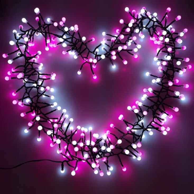 Lampice za jelku sa 100 roze i belih LED dioda 10m slika 2