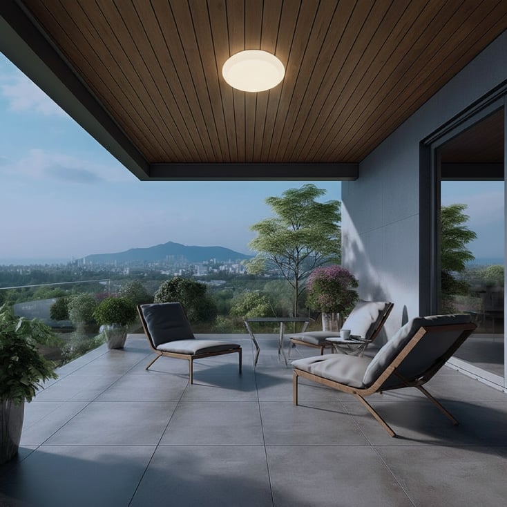 BRAYTRON bela plafonjera 1xE27 sa senzorom slika 2