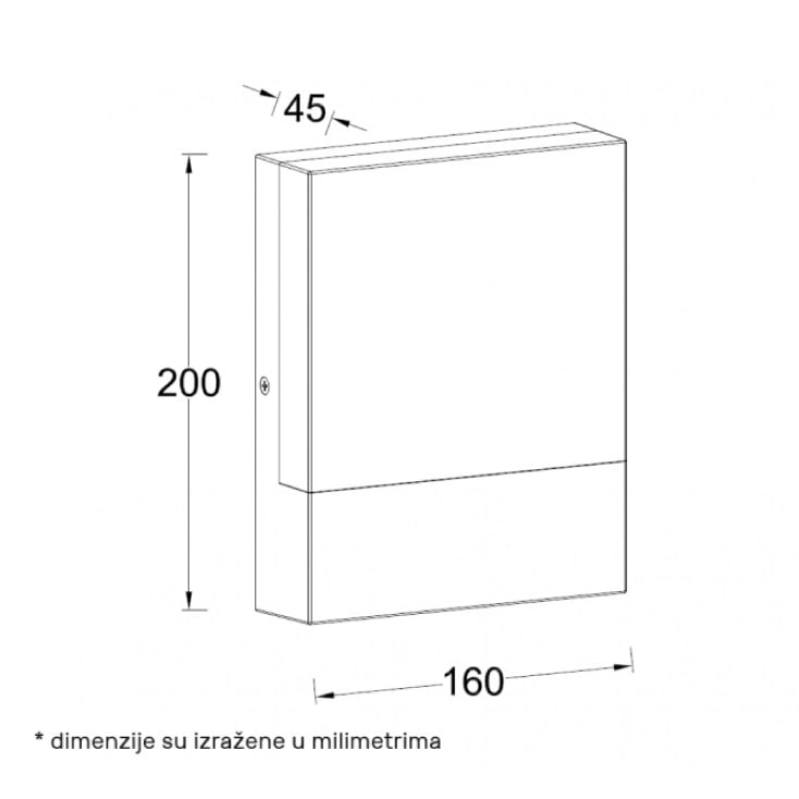 Zidna LED lampa 10W 3000K IP65 crna slika 4