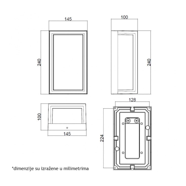 Zidna LED lampa 12W 4000K IP54 slika 2