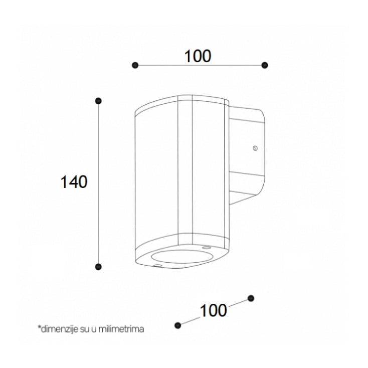 Zidna lampa 1xGU10 IP54 crna slika 2