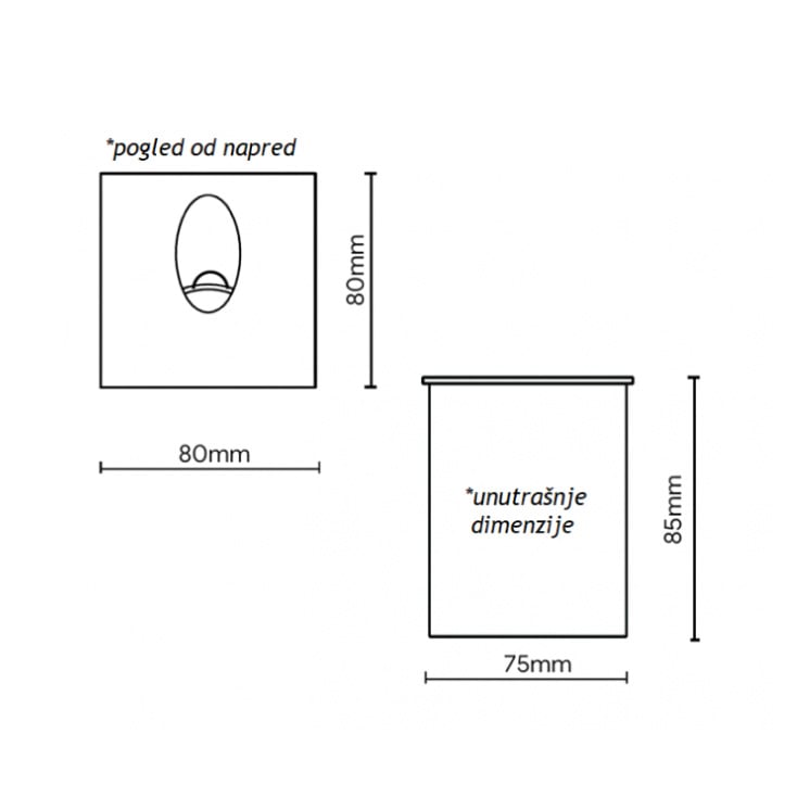 Ugradna zidna LED lampa 3.5W 4000K IP54 pravoug. slika 2