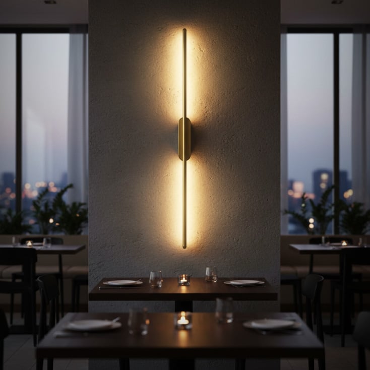 Zlatna zidna LED lampa 12W 3000K IP20 1m slika 2