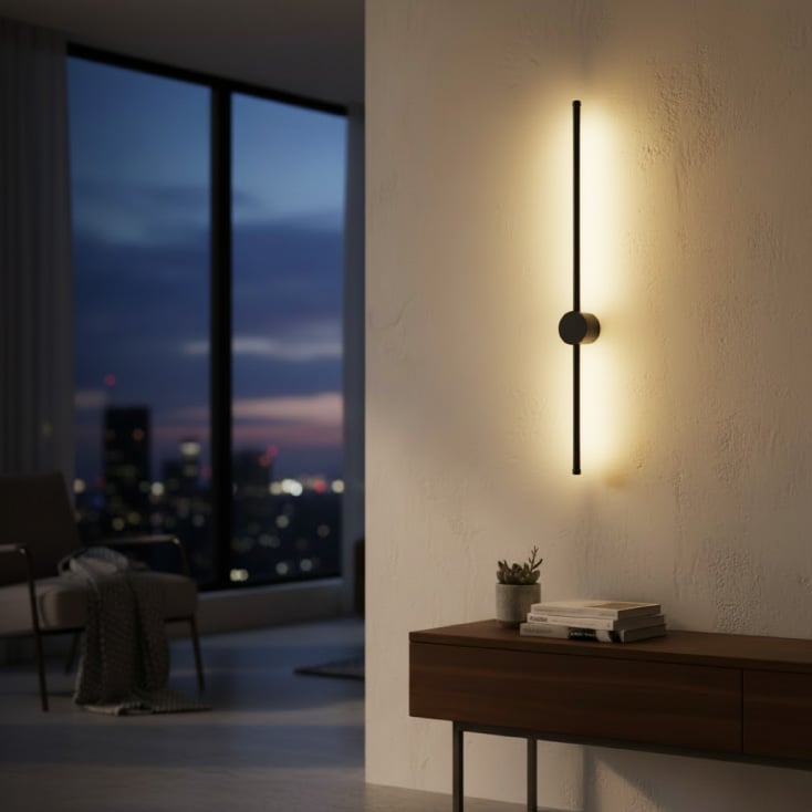 Crna zidna LED lampa 12W 3000K IP20 slika 1