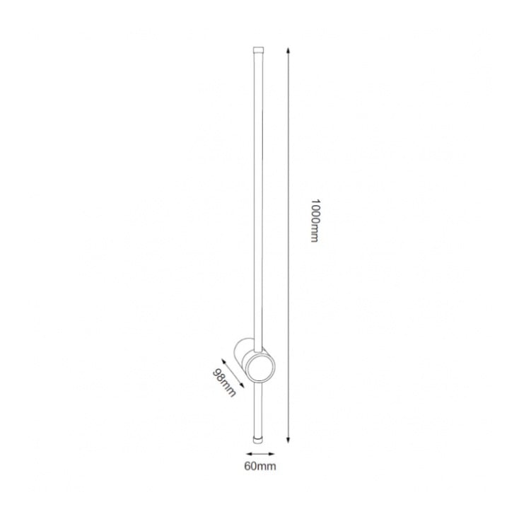 Crna zidna LED lampa 12W 3000K IP20 slika 3