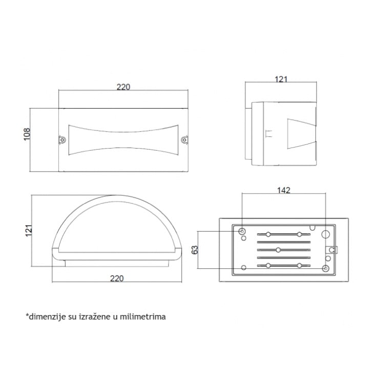 Zidna lampa 1xE27 IP54 antracit slika 2