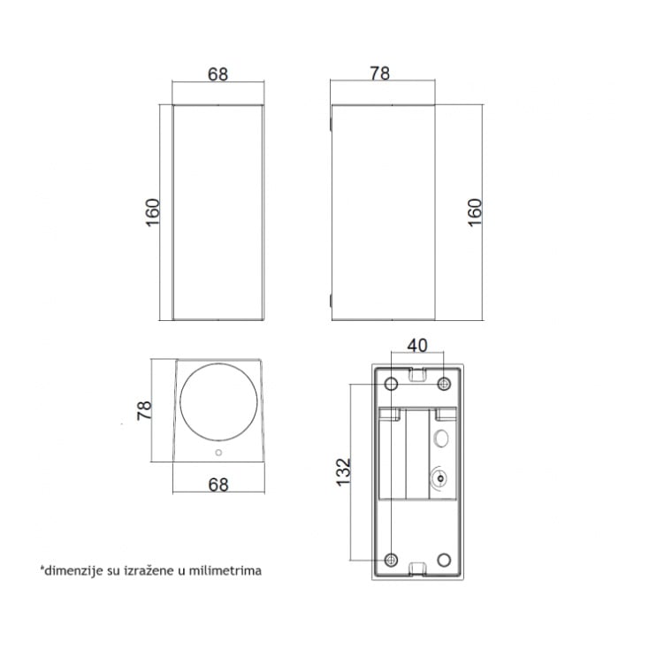 Zidna lampa 2xGU10 IP65 tamno siva slika 2