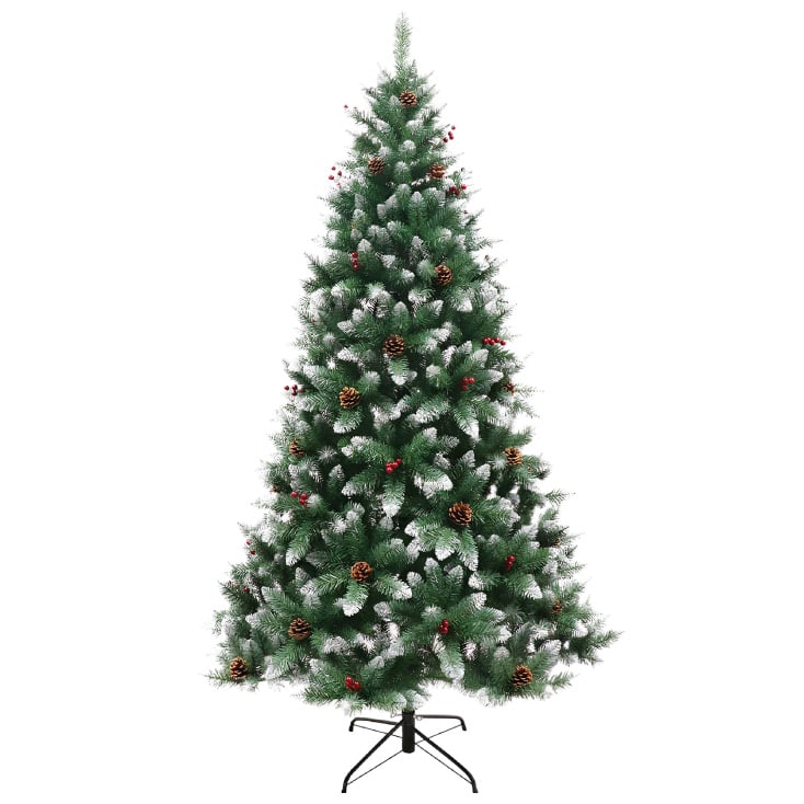 Veštačka jelka 240cm sa snegom i šišarkama slika 2