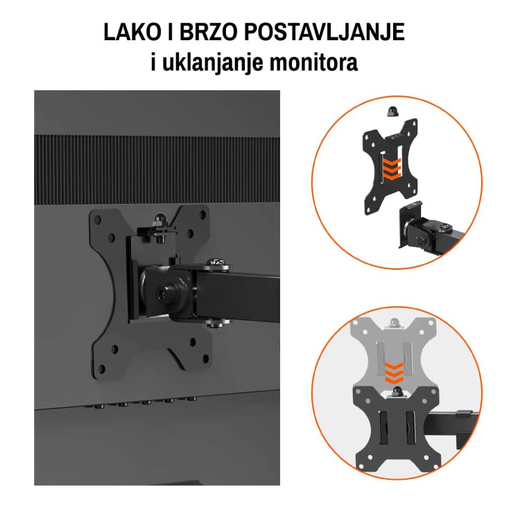 Stoni nosač za monitor 15" do 32", 8kg slika 2