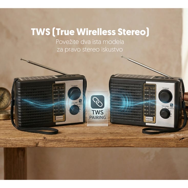 Solarni prenosni Bluetooth radio prijemnik 5510S slika 4