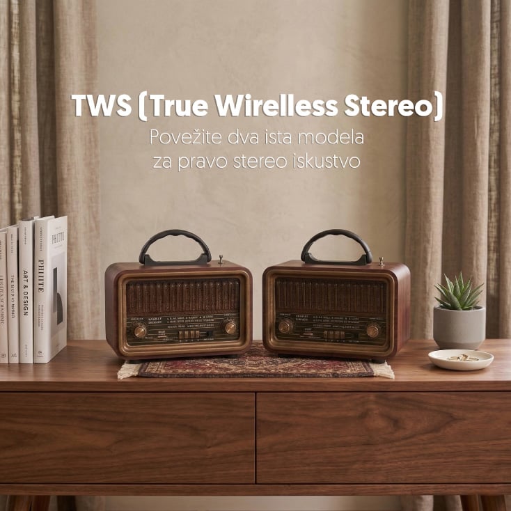 Prenosni retro Bluetooth radio 8069BT/B slika 3