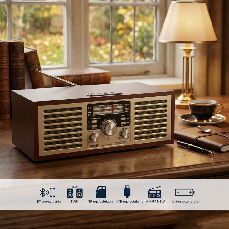Retro Bluetooth radio 6686BT/B slika 3