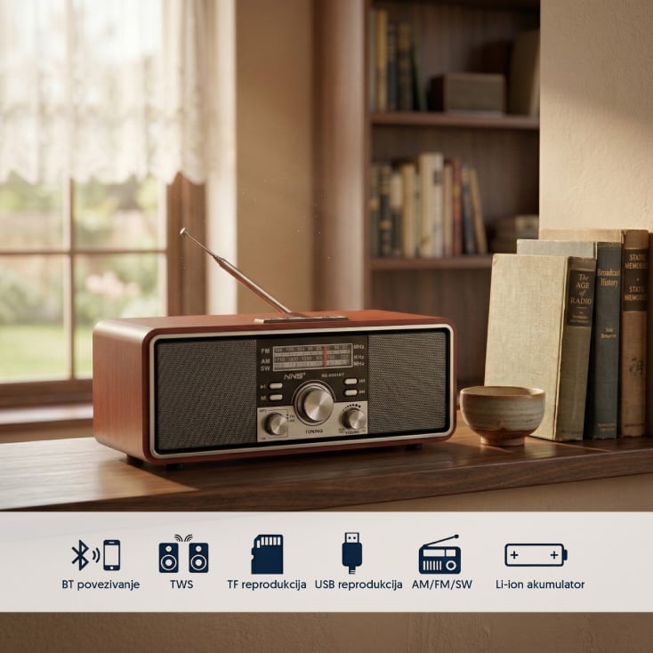 Retro Bluetooth radio 6681BT/B slika 3