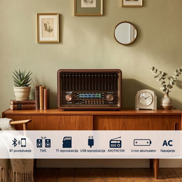 Retro RGB Bluetooth radio 8075BT/B slika 2