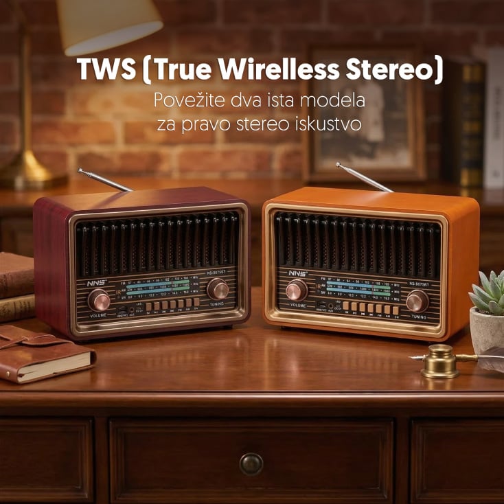 Retro RGB Bluetooth radio 8075BT/B slika 3