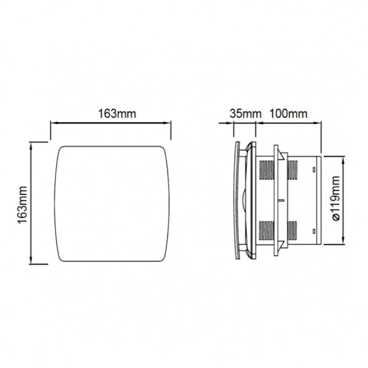 Izduvni ventilator 163x163mm 16W slika 2