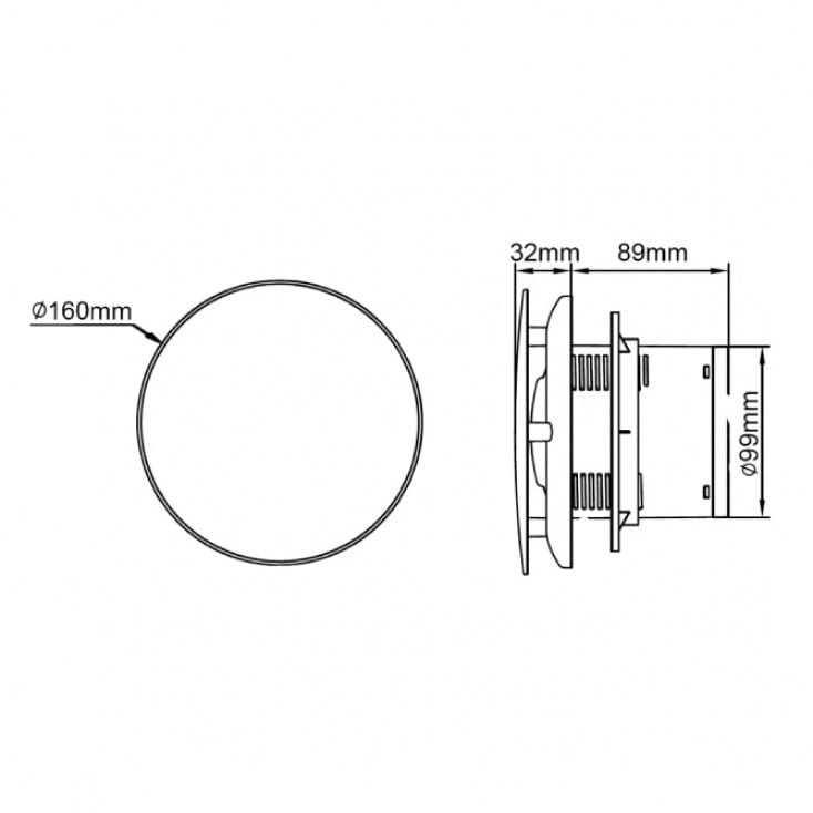 Izduvni ventilator 160x160mm 12W crni slika 2
