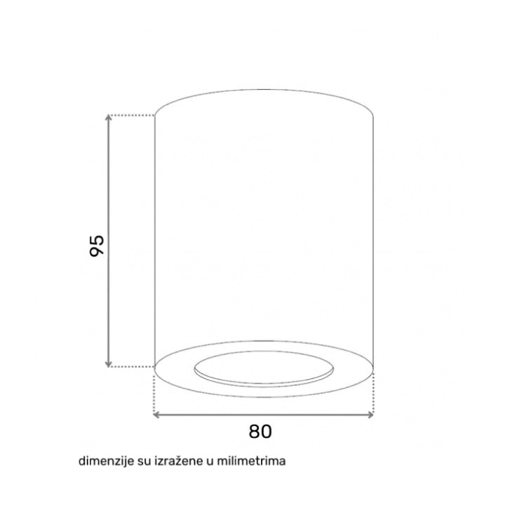 Plafonska lampa 1xGU10 crna IP65 slika 2