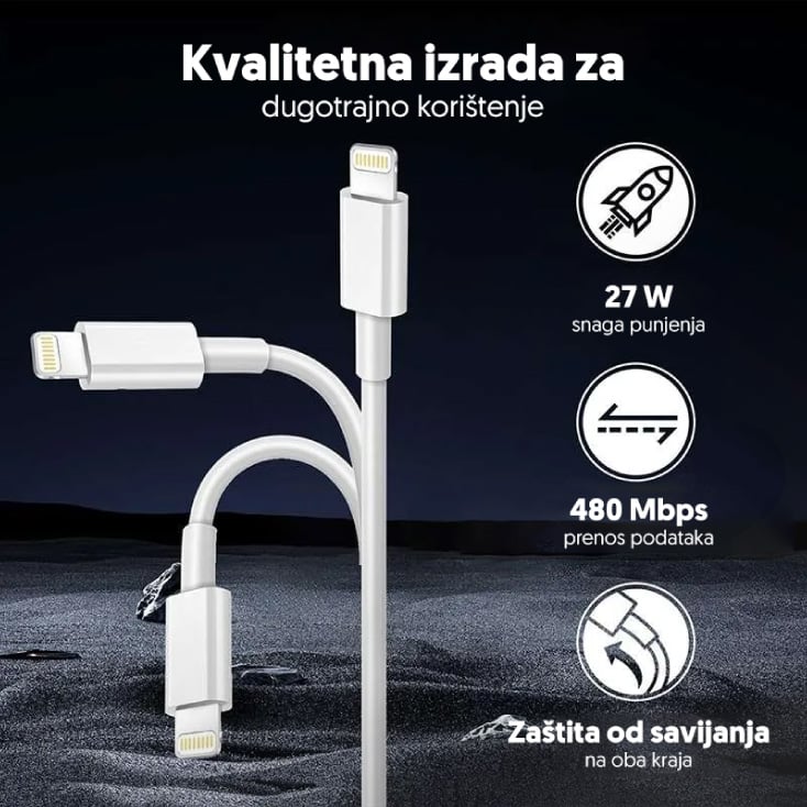 USB-C kabel - Apple, 27W, 1m slika 3