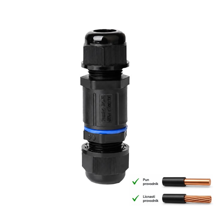 Kablovska I spojnica 3P, 250V/16A, 0.5-1.5mm2 IP68 slika 1