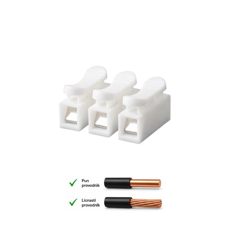 Bezvijačna luster klemna 3P, 400V/5A, 0.2-1.5mm2 slika 1
