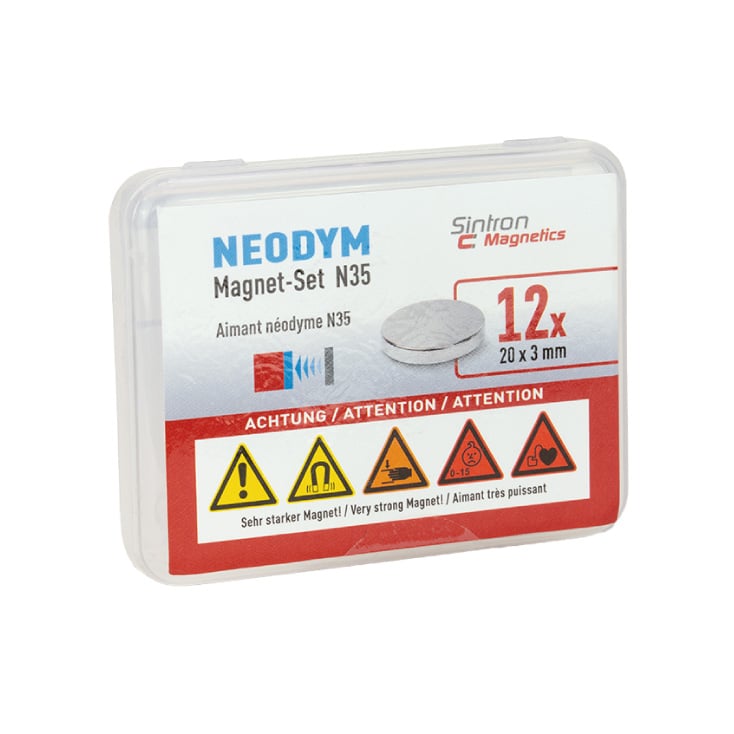 Neodijumski magnet N35 20x3mm 12 kom. slika 2