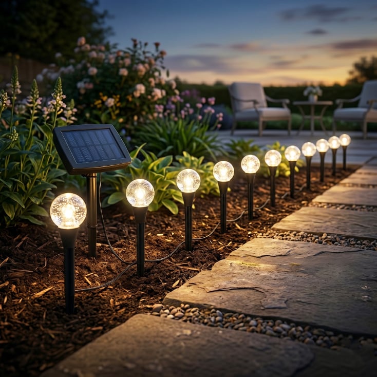 Solarni LED ubadajući niz 1.8 m, 10 lampi slika 3