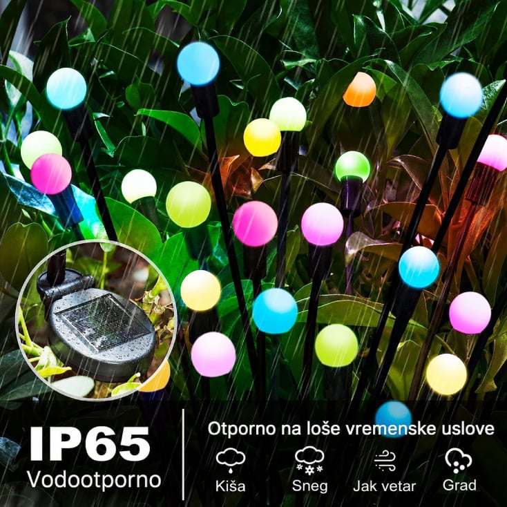 Solarna RGB baštenska lampa - 2 kom. 8 LED slika 2