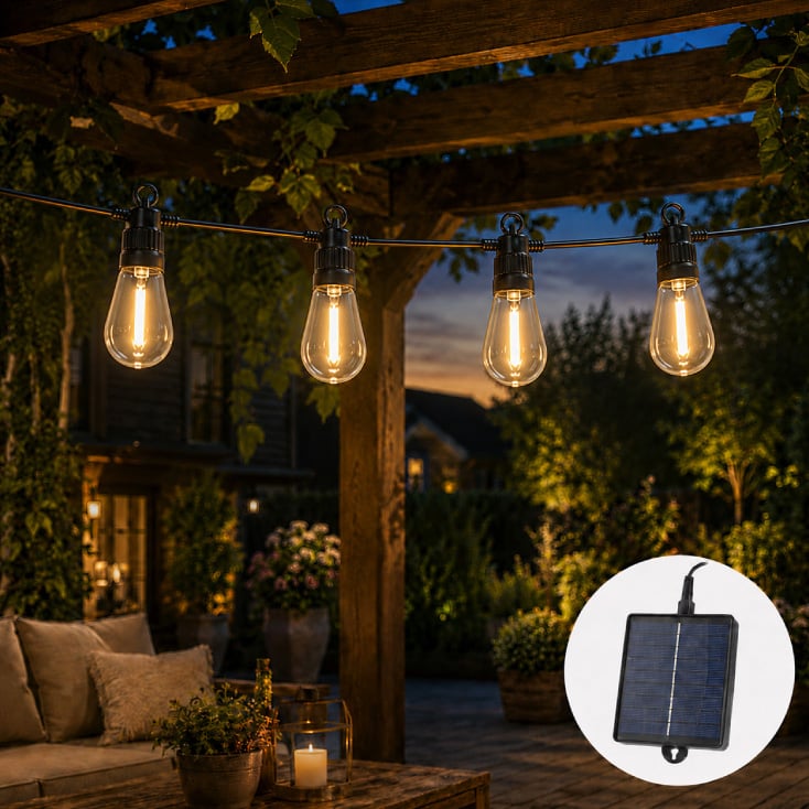 Solarni LED niz 10m, 10 sijalica slika 1