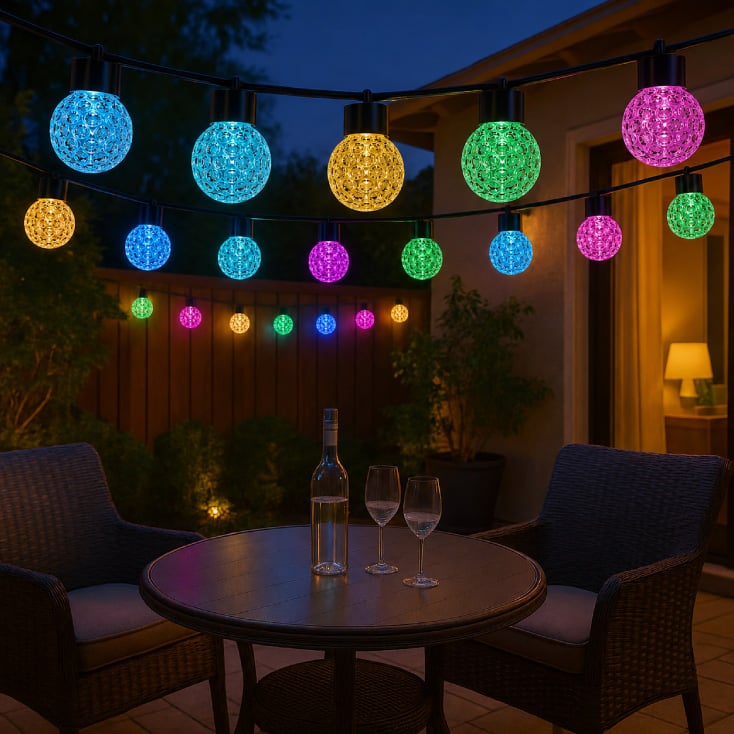 LED svetleći niz 9m, 20 RGB kugli slika 1