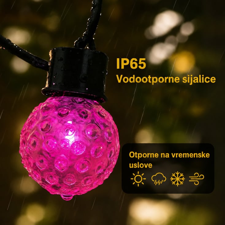 LED svetleći niz 9m, 20 RGB kugli slika 3