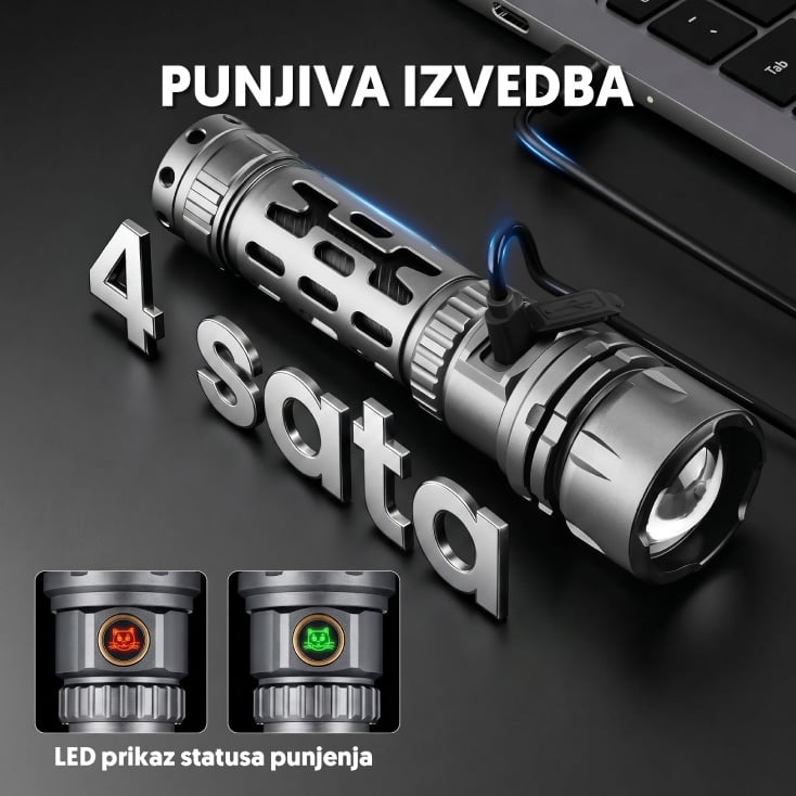 Punjiva LED baterijska lampa 11858 slika 4